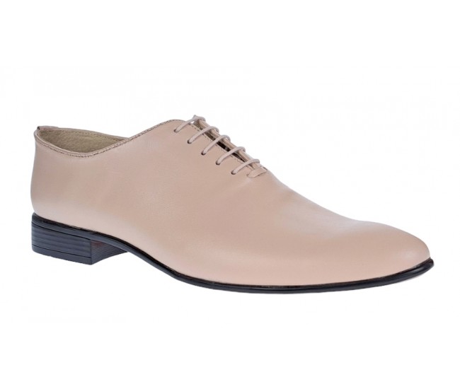 Pantofi barbati office, eleganti din piele naturala, culoare crem, ENZO