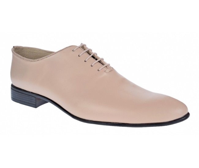 Pantofi barbati office, eleganti din piele naturala, culoare crem, ENZO