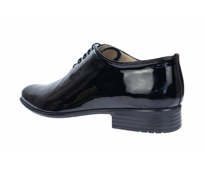 Pantofi barbati eleganti din piele naturala, negru lac, MOD2NLAC