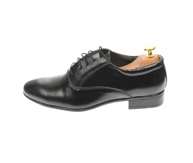 Pantofi barbatesti, eleganti, din piele naturala, negru - MODN