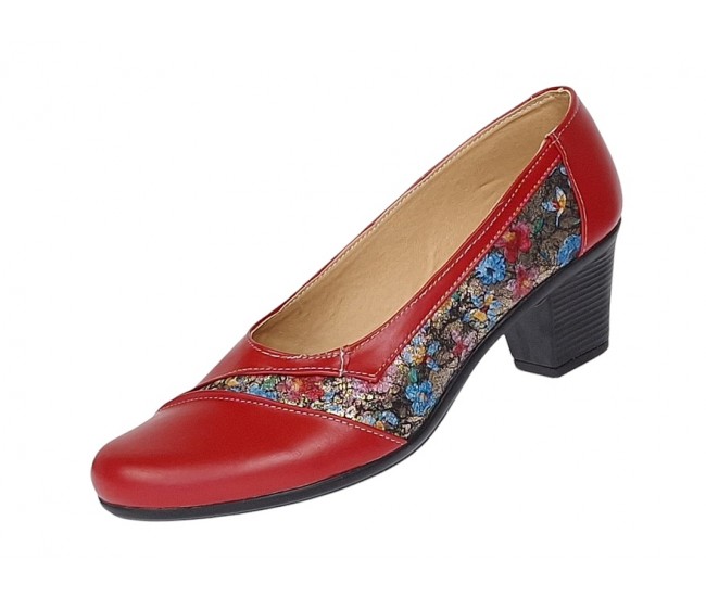 Pantofi dama eleganti din piele naturala Rosu Color MVSP26XR