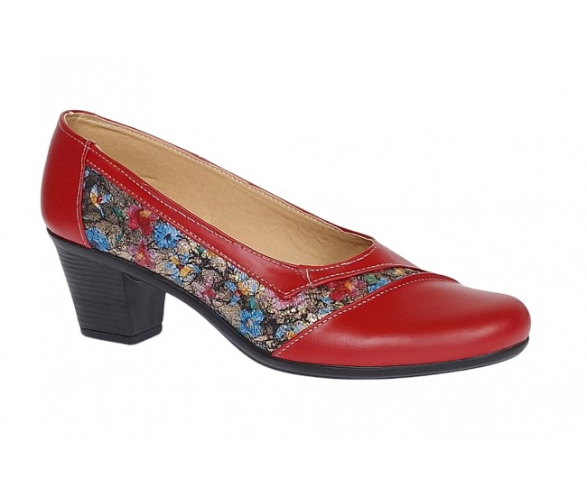 Pantofi dama eleganti din piele naturala Rosu Color MVSP26XR