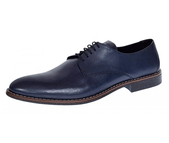 Pantofi barbati casual din piele naturala bleumarin NIC184BLBOX