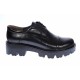 Pantofi dama casual din piele naturala, platforme inalte, Negru - P11N