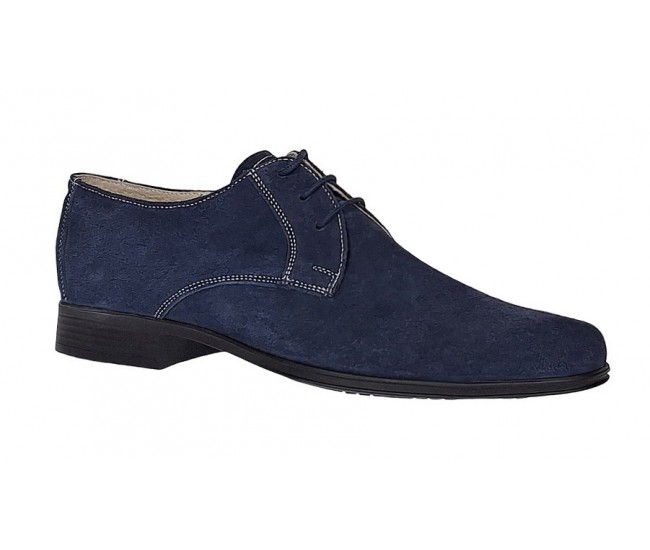 Pantofi barbati eleganti din piele naturala intoarsa bleumarin P34BLMVEL