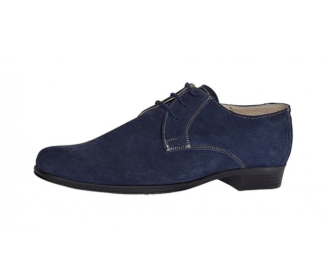 Pantofi barbati eleganti din piele naturala intoarsa bleumarin P34BLMVEL