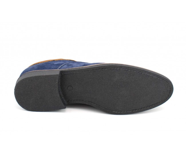 Pantofi barbati casual, din piele naturala, culoare bleumarin P34BLUE