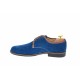 Pantofi barbati casual, eleganti din piele naturala intoarsa, bleumarin P34MBL