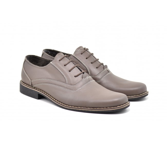 Pantofi barbati casual, eleganti din piele naturala P37GRI