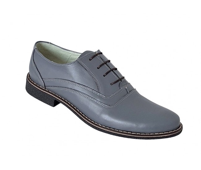 Pantofi barbati casual, eleganti din piele naturala P37GRI