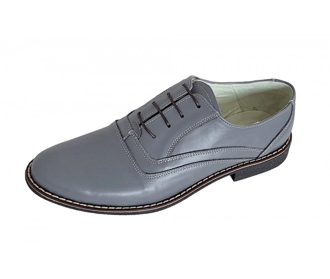 Pantofi barbati casual, eleganti din piele naturala P37GRI