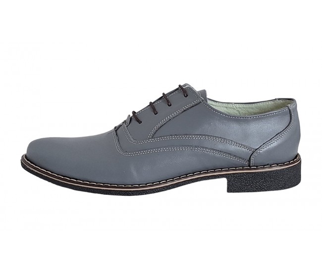 Pantofi barbati casual, eleganti din piele naturala P37GRI