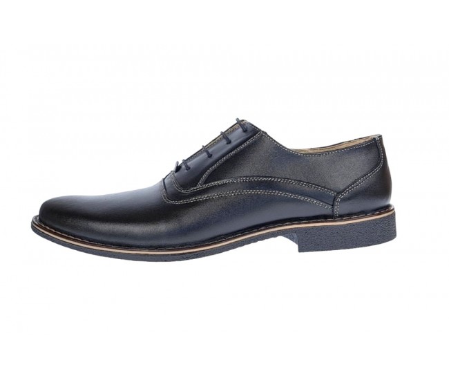 Pantofi barbati casual piele naturala , Negru box - P37NA