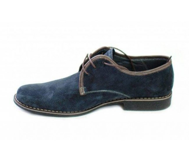 Pantofi barbati, din piele naturala (Intoarsa) casual-eleganti,  bleumarin -  P80