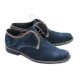 Pantofi barbati, din piele naturala (Intoarsa) casual-eleganti,  bleumarin -  P80