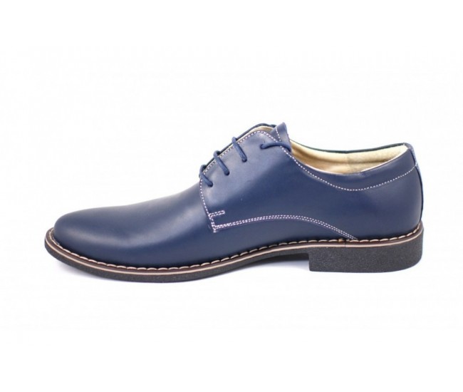 Pantofi bleumarin barbati casual - eleganti din piele naturala Dark Blue