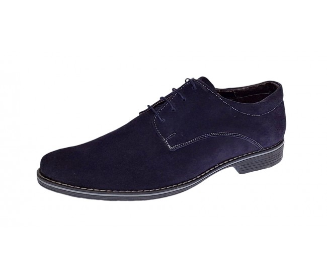 Pantofi barbati casual din piele naturala intoarsa Bleumarin PABLVEL