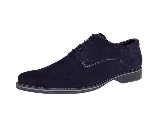 Pantofi barbati casual din piele naturala intoarsa Bleumarin PABLVEL