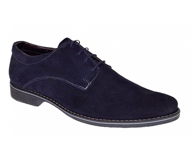 Pantofi barbati casual din piele naturala intoarsa Bleumarin PABLVEL