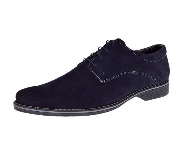 Pantofi barbati casual din piele naturala intoarsa Bleumarin PABLVEL