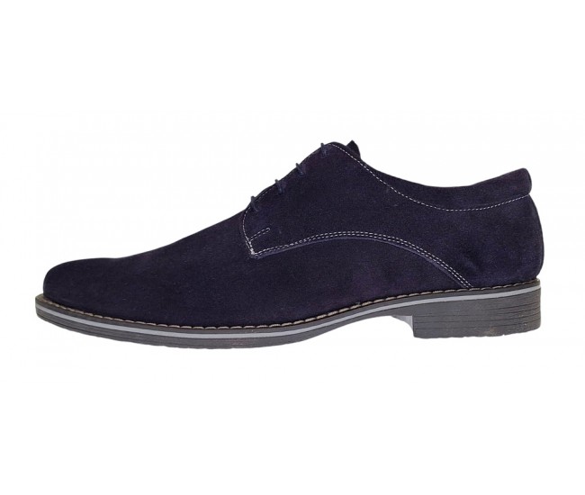 Pantofi barbati casual din piele naturala intoarsa Bleumarin PABLVEL