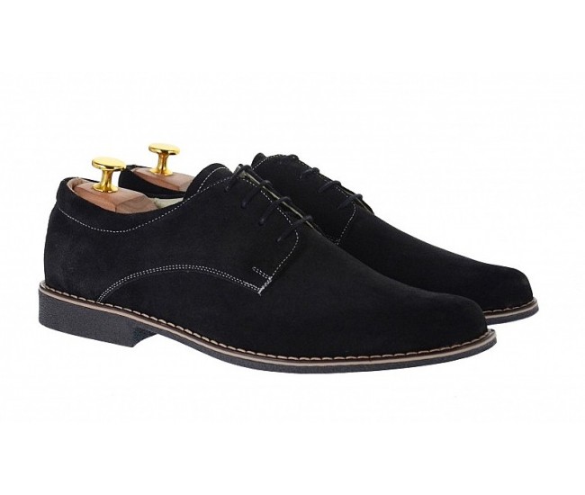 Pantofi barbati casual din piele naturala, culoare neagra PASN