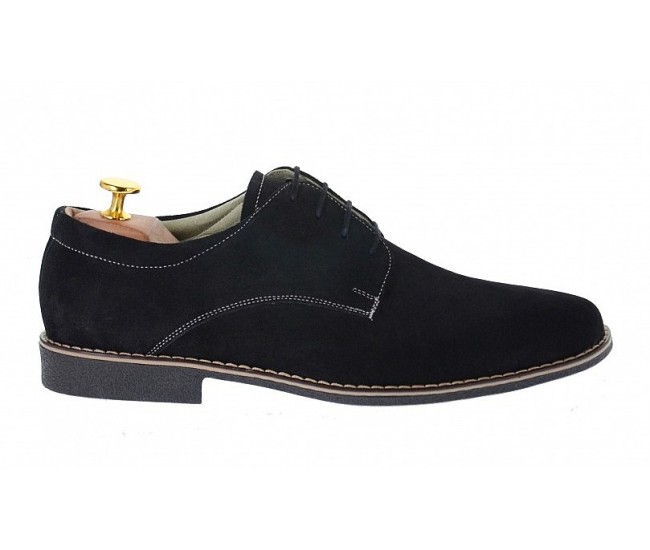 Pantofi barbati casual din piele naturala, culoare neagra PASN