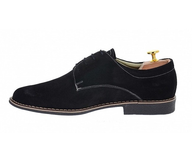 Pantofi barbati casual din piele naturala, culoare neagra PASN