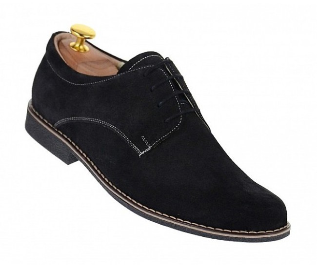 Pantofi barbati casual din piele naturala, culoare neagra PASN