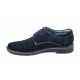 Pantofi barbati casual, eleganti din piele naturala intoarsa bleumarin - PAVELBLM