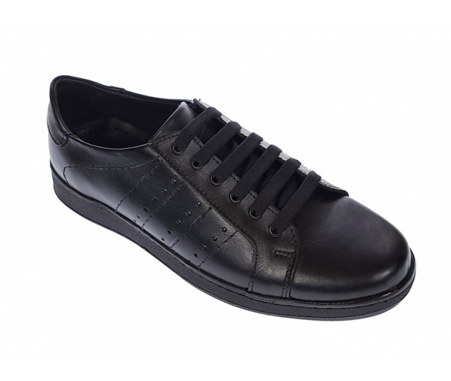 Pantofi barbati sport, casual, din piele naturala, negri,  CIUCALETI SHOES, PB2020N