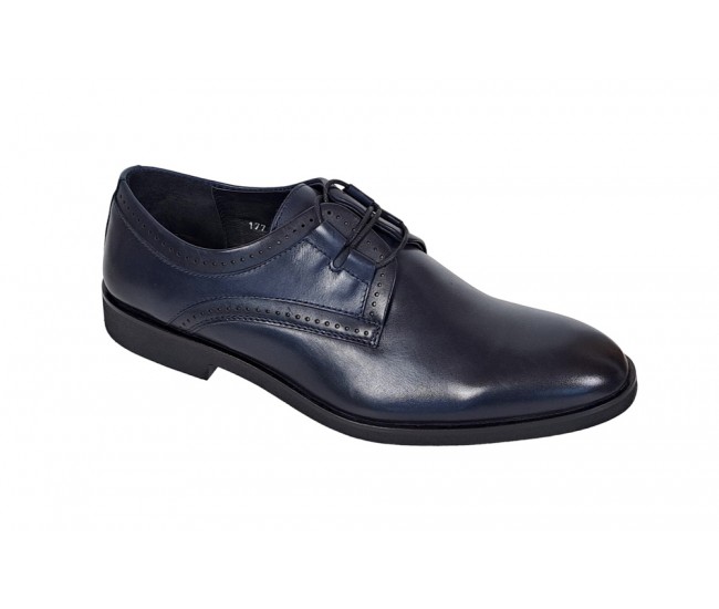 Pantofi barbati, casual, din piele naturala, bleumarin, Rome - 177BL