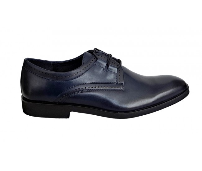 Pantofi barbati, casual, din piele naturala, bleumarin, Rome - 177BL