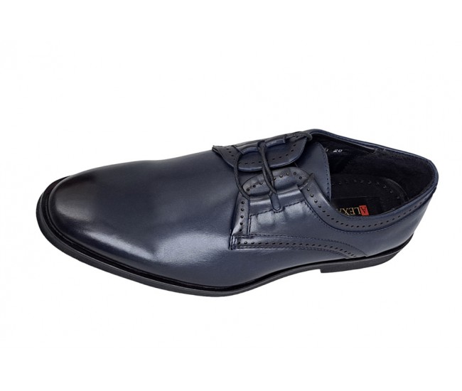 Pantofi barbati, casual, din piele naturala, bleumarin, Rome - 177BL