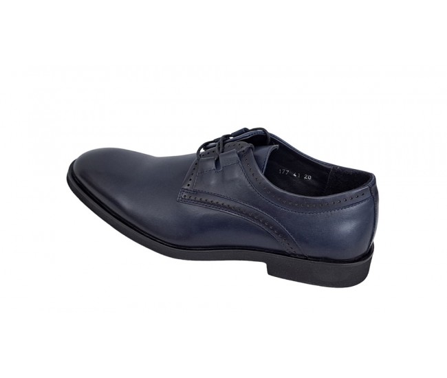 Pantofi barbati, casual, din piele naturala, bleumarin, Rome - 177BL