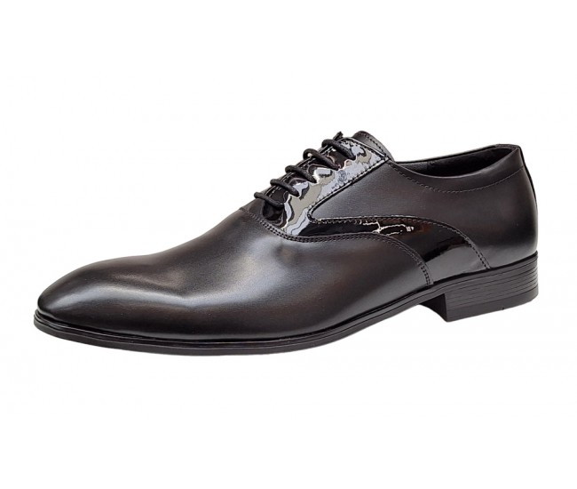 Pantofi barbati eleganti din piele naturala Negru - RSY23NL