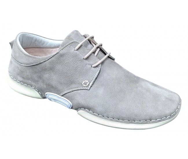 Pantofi barbati casual din piele naturala Gri - SCV549G