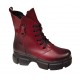 Ghete dama casual, din piele naturala, Shelenova Bordeaux SCV962N