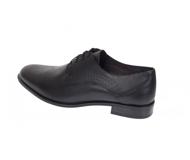 Oferta Pantofi barbati eleganti din piele naturala Negru SIR011N