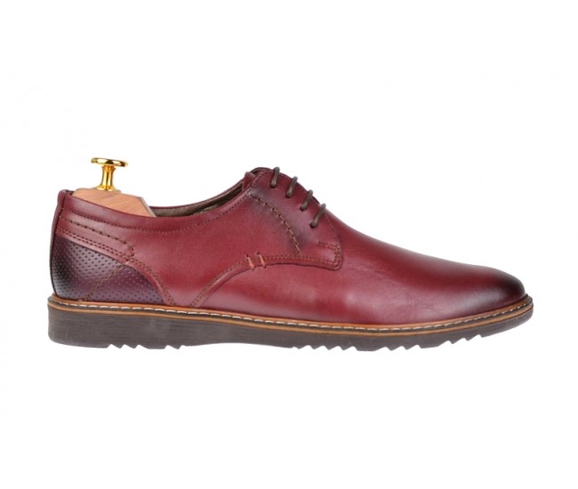 Pantofi barbati casual din piele naturala bordo - SIR135VIS