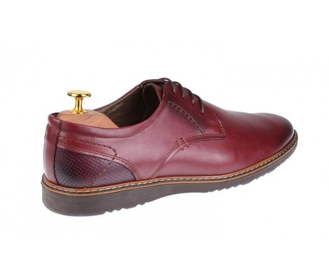 Pantofi barbati casual din piele naturala bordo - SIR135VIS