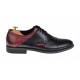 Pantofi barbati casual din piele naturala, negru - bordo, SIR156NVIS