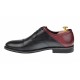 Pantofi barbati casual din piele naturala, negru - bordo, SIR156NVIS