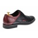 Pantofi barbati casual din piele naturala, negru - bordo, SIR156NVIS