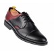 Pantofi barbati casual din piele naturala, negru - bordo, SIR156NVIS