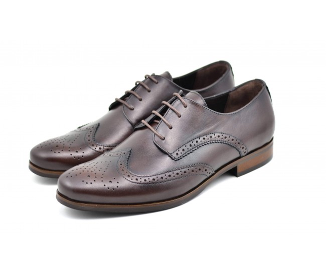 Pantofi barbati de gala, eleganti din piele naturala maro Derby SIRML21