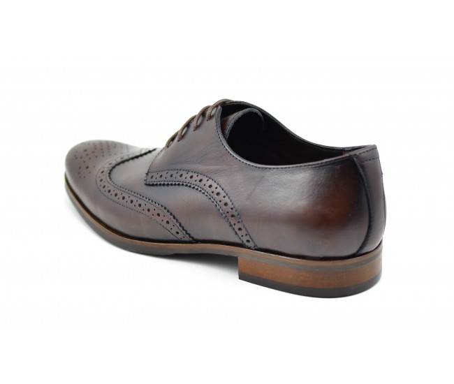 Pantofi barbati de gala, eleganti din piele naturala maro Derby SIRML21