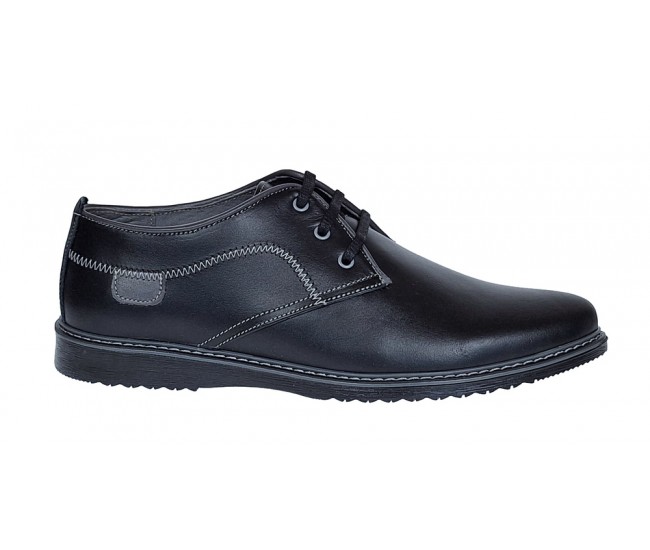 Pantofi barbati sport casual din piele naturala Ten Negru TENSN