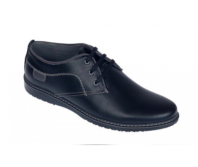 Pantofi barbati sport casual din piele naturala Ten Negru TENSN