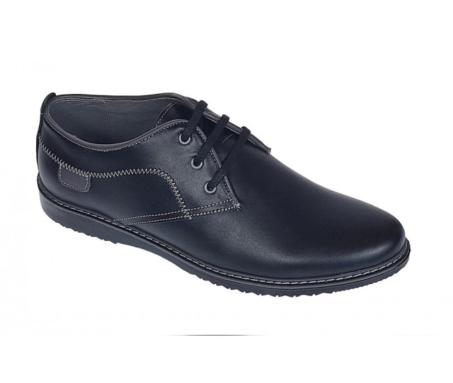 Pantofi barbati sport casual din piele naturala Ten Negru TENSN